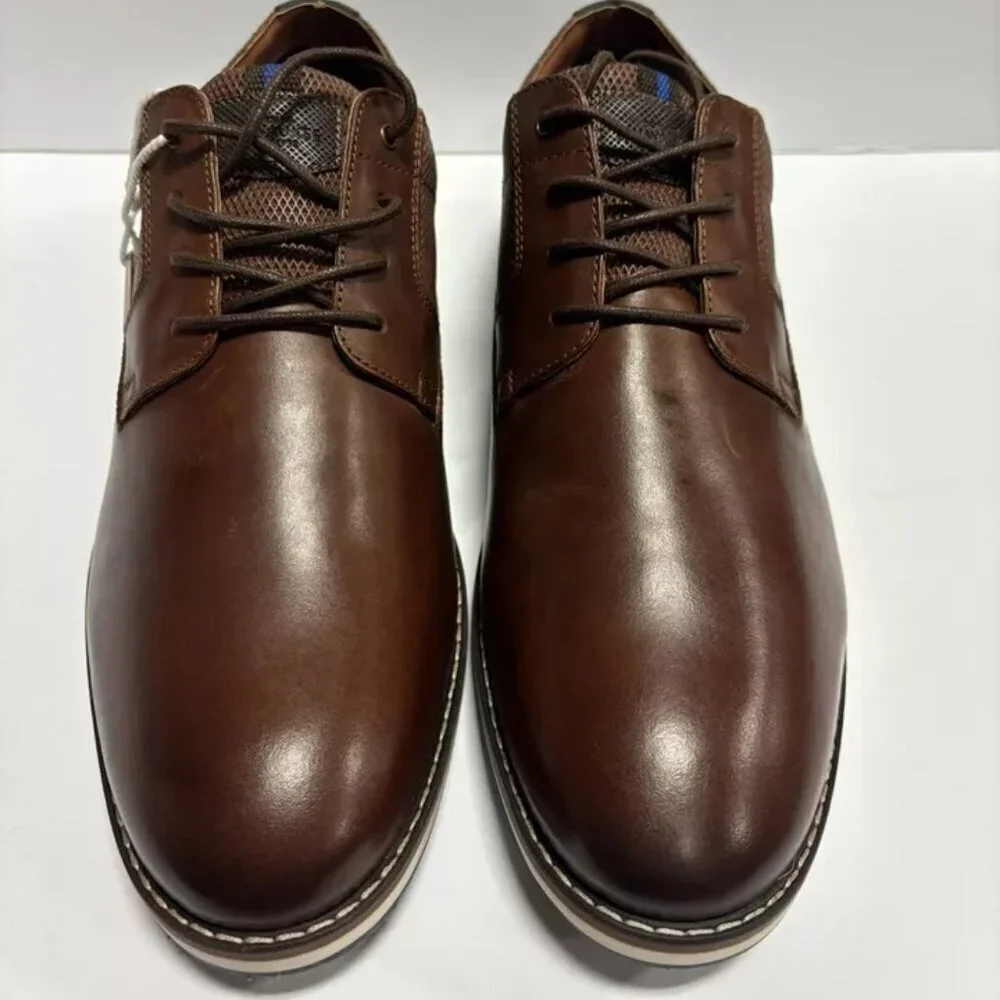Nunn Bush Men’s Circuit Plain Toe Oxford Brown, Size 11 Wide